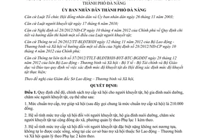 Quyết định 13/2014/QĐ-UBND trợ cấp xã hội người khuyết tật hộ gia đình nuôi dưỡng chăm sóc Đà Nẵng