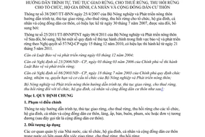 Văn bản hợp nhất 21/VBHN-BNNPTNT 2014 Thông tư giao rừng cho thuê rừng thu hồi rừng