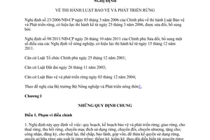 Văn bản hợp nhất 18/VBHN-BNNPTNT 2014 Nghị định thi hành Luật Bảo vệ và Phát triển rừng