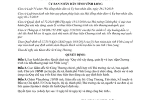 Quyết định 07/2014/QĐ-UBND xây dựng quản lý Chương trình xúc tiến thương mại Vĩnh Long