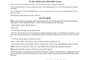 Quyết định 14/2014/QĐ-UBND sửa đổi 10/2013/QĐ-UBND Quy định dạy thêm học thêmTiền Giang