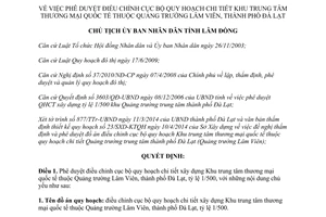 Quyết định 1003/QĐ-UBND 2014 phê duyệt xây dựng Khu trung tâm thương mại quốc tế Lâm Đồng