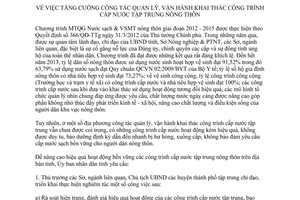 Chỉ thị 09/CT-UBND 2014 quản lý vận hành khai thác công trình cấp nước tập trung nông thôn Nam Định