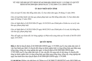 Quyết định 07/2014/QĐ-UBND bãi bỏ 60/2008/QĐ-UBND và 08/2009/QĐ-UBND Bình Phước