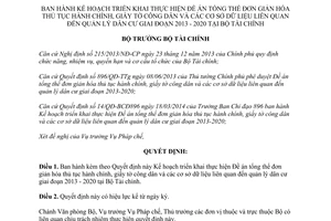 Quyết định 958/QĐ-BTC 2014 đơn giản hóa thủ tục hành chính giấy tờ công dân quản lý dân cư 2013 - 2020