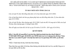 Quyết định 13/2014/QĐ-UBND sửa đổi 27/2011/QĐ-UBND Toàn dân bảo vệ an ninh Tổ quốc Lào Cai