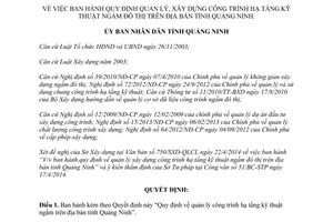 Quyết định 898/2014/QĐ-UBND quản lý công trình hạ tầng kỹ thuật ngầm Quảng Ninh