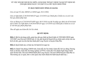 Quyết định 679/QĐ-UBND 2014 bãi bỏ nội dung miễn giảm học phí tại 2589/QĐ-UBND An Giang
