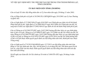 Quyết định 23/2014/QĐ-UBND mức thu Phí chợ tại chợ Trung tâm thành phố Đà Lạt Lâm Đồng