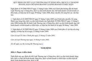 Văn bản hợp nhất 19/VBHN-BCT 2014 Nghị định cấm hạn chế kinh doanh kinh doanh có điều kiện