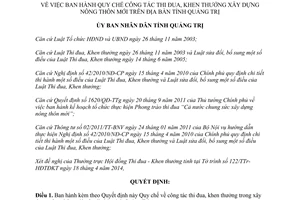 Quyết định 20/2014/QĐ-UBND thi đua khen thưởng xây dựng nông thôn mới Quảng Trị
