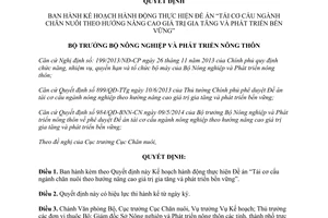 Quyết định 985/QĐ-BNN-CN 2014 Tái cơ cấu ngành chăn nuôi