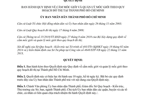 Quyết định 19/2014/QĐ-UBND cắm mốc giới quản lý mốc giới theo quy hoạch đô thị tại Hồ Chí Minh