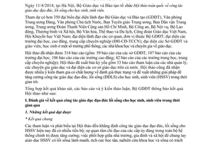 Thông báo 314/TB-BGDĐT 2014 kết quả Hội thảo giáo dục đạo đức lối sống cho học sinh sinh viên