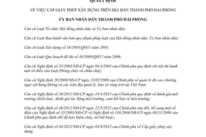 Quyết định 941/2014/QĐ-UBND cấp giấy phép xây dựng Hải Phòng