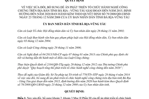 Quyết định 22/2014/QĐ-UBND sửa đổi đề án phát triển tổ chức công chứng đến 2015 Bà Rịa Vũng Tàu