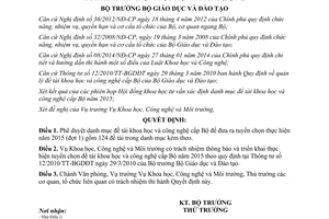 Quyết định 1613/QĐ-BGDĐT 2014 đề tài khoa học công nghệ cấp Bộ tuyển chọn thực hiện năm 2015 đợt 1