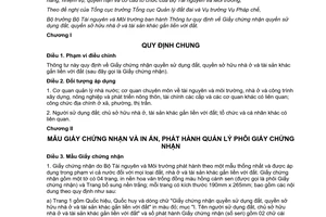 Thông tư 23/2014/TT-BTNMT Giấy chứng nhận quyền sử dụng đất sở hữu nhà ở tài sản khác gắn liền đất