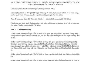 Nghị định 48/2014/NĐ-CP chức năng nhiệm vụ quyền hạn cơ cấu Học viện Chính trị quốc gia Hồ Chí Minh