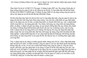 Chỉ thị 01/2014/CT-UBND quản lý trật tự xây dựng Bình Thuận