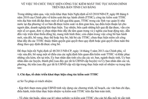 Chỉ thị 08/2014/CT-UBND công tác kiểm soát thủ tục hành chính Cao Bằng