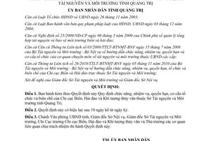 Quyết định 25/2014/QĐ-UBND chức năng nhiệm vụ quyền hạn cơ cấu biên chế của Chi cục Biển Quảng Trị