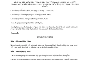 Nghị định 49/2014/NĐ-CP thanh tra doanh nghiệp nhà nước chấp hành pháp luật quyết định chủ sở hữu