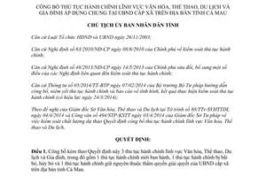 Quyết định 743/QĐ-UBND 2014 thủ tục hành chính mới bãi bỏ giữ nguyên Văn hóa Thể thao Du lịch Cà Mau
