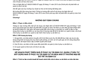 Thông tư 07/2014/TT-BXD hướng dẫn 84/2013/NĐ-CP phát triển quản lý nhà ở tái định cư