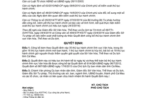 Quyết định 755/QĐ-UBND 2014 thủ tục hành chính mới bãi bỏ lĩnh vực Văn hóa Sở Văn hóa Thể thao Du lịch Cà Mau