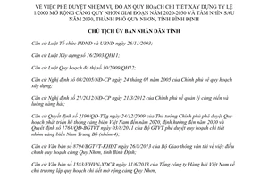 Quyết định 1565/QĐ-UBND 2014 quy hoạch xây dựng 1/2000 Mở rộng cảng Quy Nhơn 2020-2030 Bình Định