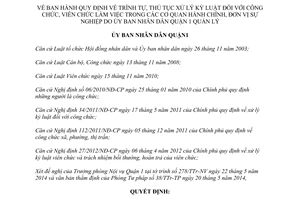 Quyết định 03/2014/QĐ-UBND thủ tục xử lý kỷ luật công viên chức cơ quan hành chính Quận 1 Hồ Chí Minh