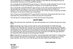 Quyết định 46/QĐ-VSD 2014 bù trừ thanh toán giao dịch chứng khoán Trung tâm Lưu ký Chứng khoán