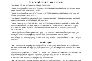 Quyết định 1294/QĐ-UBND 2014 phê duyệt bổ sung Quy hoạch phát triển cao su Quảng Bình 2015 tầm nhìn 2020