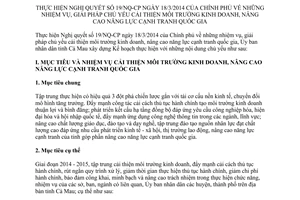 Kế hoạch 19/KH-UBND thực hiện 19/NQ-CP cải thiện kinh doanh nâng cao năng lực cạnh tranh Cà Mau 2014