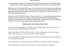 Văn bản hợp nhất 18/VBHN-NHNN 2014 công ty kiều hối thuộc NHTM cổ phần Nhà nước và Nhân dân