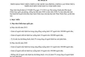 Kế hoạch 61/KH-UBND thực hiện chiến lược quốc gia phòng chống lao Thừa Thiên Huế 2014