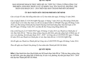 Quyết định 2573/QĐ-UBND 2014 phổ biến giáo dục pháp luật khiếu nại tố cáo ở xã Hồ Chí Minh