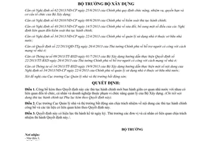 Quyết định 577/QĐ-BXD 2014 thủ tục hành chính mới giữa cơ quan nhà nước với nhau thuộc Bộ Xây dựng