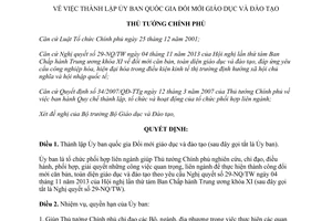 Quyết định 764/QĐ-TTg năm 2014 thành lập Ủy ban quốc gia Đổi mới giáo dục đào tạo