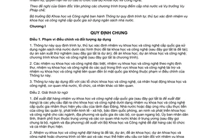 Thông tư 07/2014/TT-BKHCN trình tự thủ tục xác định nhiệm vụ khoa học công nghệ sử dụng ngân sách