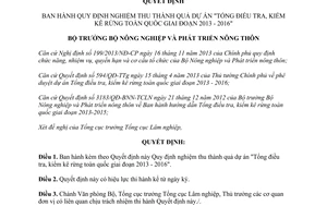 Quyết định 1157/QĐ-BNN-TCLN 2014 nghiệm thu dự án Tổng điều tra kiểm kê rừng toàn quốc 2013 2016