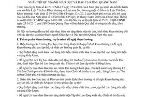 Hướng dẫn 603/HD-SNV 2014 xét tặng danh hiệu thi đua khen thưởng tập thể cá nhân tỉnh Quảng Nam