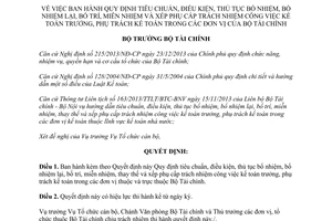 Quyết định 1132/QĐ-BTC 2014 tiêu chuẩn điều kiện bổ nhiệm bố trí miễn nhiệm kế toán thuộc Bộ Tài chính