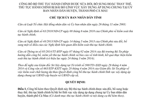 Quyết định 792/QĐ-UBND 2014 Bộ thủ tục hành chính xây dựng Ủy ban nhân dân huyện Cà Mau