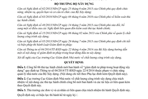 Quyết định 579/QĐ-BXD năm 2014 Thủ tục hành chính giám định tư pháp xây dựng thuộc Bộ Xây dựng