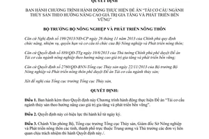 Quyết định 1167/QĐ-BNN-TCTS 2014 tái cơ cấu ngành thủy sản nâng cao giá trị gia tăng phát triển bền vững