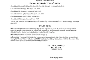 Quyết định 21/2014/QĐ-UBND xử lý hồ sơ đầu tư sau khi thu hồi giấy chứng nhận Đồng Nai