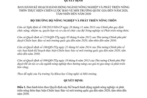 Quyết định 1166/QĐ-BNN-KHCN 2014 Kế hoạch thực hiện Chiến lược Bảo vệ môi trường quốc gia