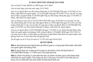 Quyết định 1081/QĐ-UBND 2014 Điều lệ quản lý sử dụng Quỹ khám chữa bệnh người nghèo Quảng Ninh